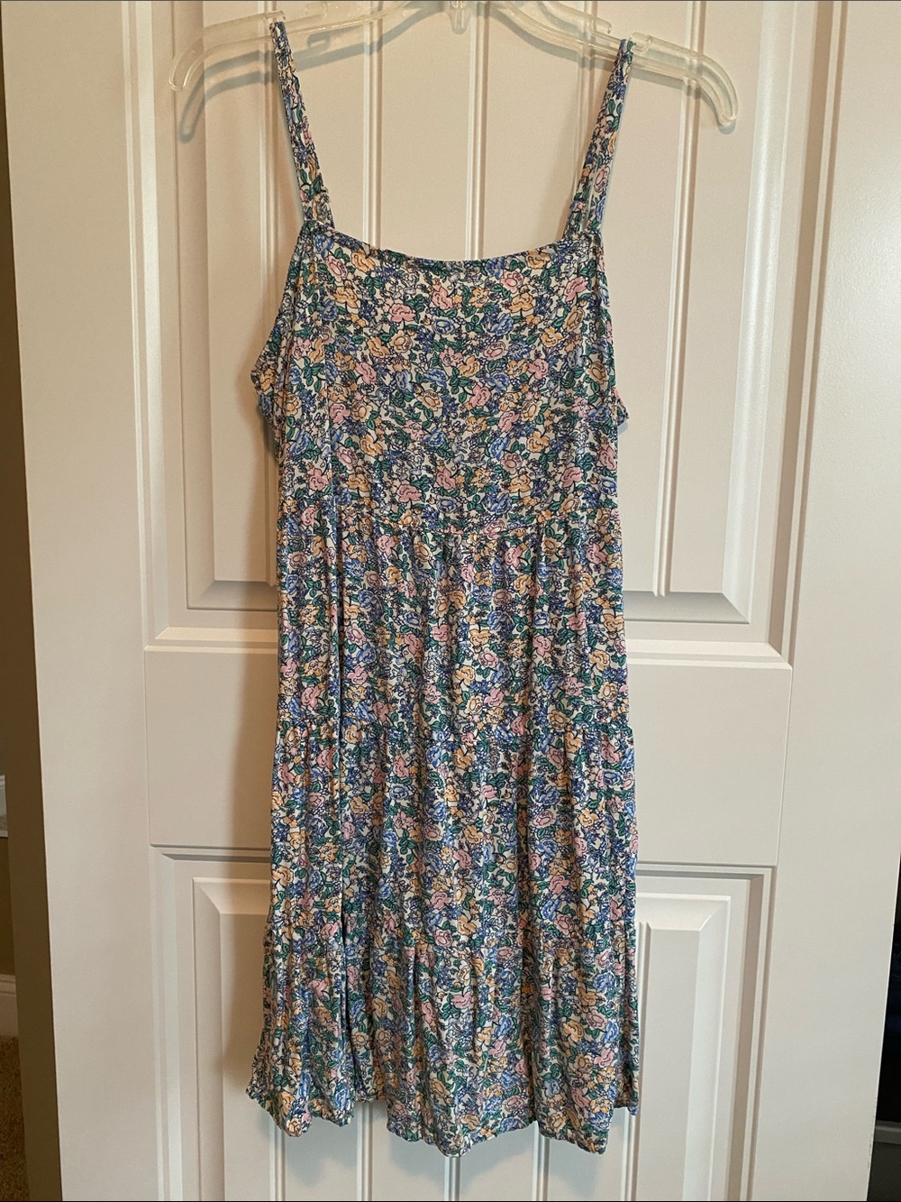 Old Navy Blue Floral Mini Dress with Pink and Yellow Accents